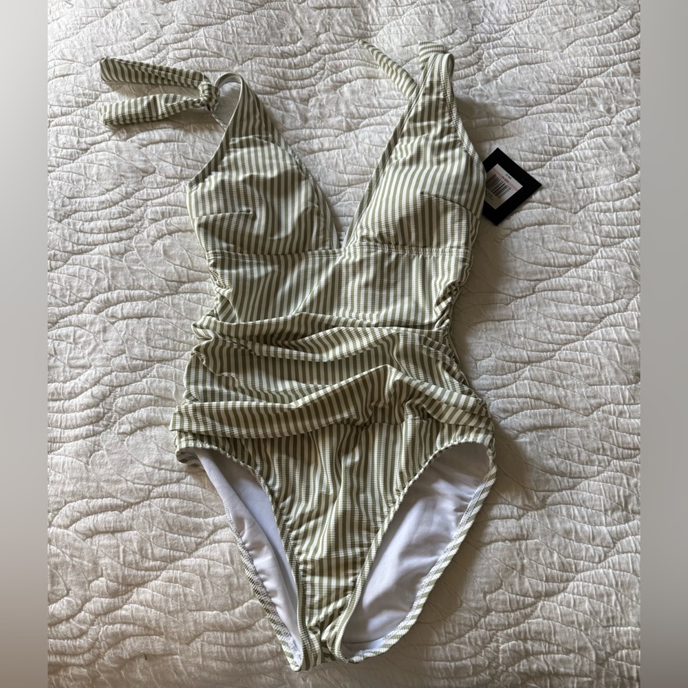 Striped Green Women’s One Piece Swimsuit